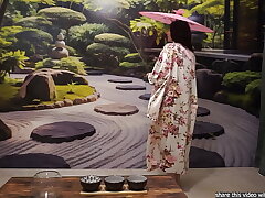 Rough Ride with a Stunning Japanese Geisha